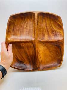 Plato de madera hecho a mano, plato de madera natural duradero, perfecto para servir comidas, aperitivos o agregar encanto rústico a su Mesa - Product Image 3