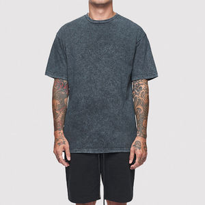 2025 camisetas informales lavadas con ácido para ropa de calle, nuevo diseño de manga corta, camisetas suaves personalizadas lavadas con ácido para hombres, servicio OEM - Product Image 5