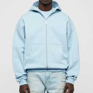 Sweat à capuche en molleton lourd pour hommes personnalisable logo brodé nouvelle mode coupe régulière fermeture éclair motif 3D impression en relief décontracté - Product Image 1