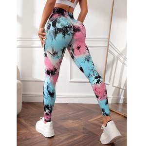 100 New Color Marble Tie Dye <b>Leggings</b> Seamless Butt Scrunch <b>Leggings</b> <b>Booty</b> Tie Dye Soft Tights Women Push up Yoga Pants - Product Image 4