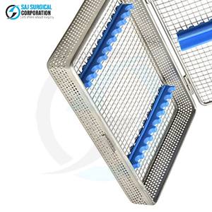 Panier micro-ophtalmique avec couvercle, inserts et bandes en acier inoxydable, réutilisable pour la stérilisation des instruments de chirurgie générale - Product Image 5