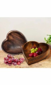Elegante cuenco de madera hecho a mano para servir y juego de fruteros de melamina, vajilla de comedor cómoda para todos los días y decoración del hogar - Product Image 3