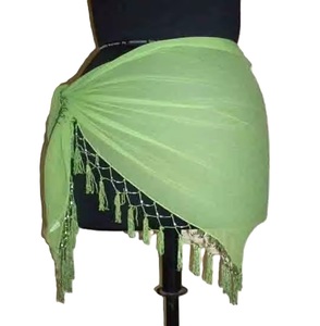 Flecos Pario sarong señoras ropa de playa Swarovski con cuentas playa sarong bordado tamaño corbata Pario triángulo forma sarong - Product Image 2