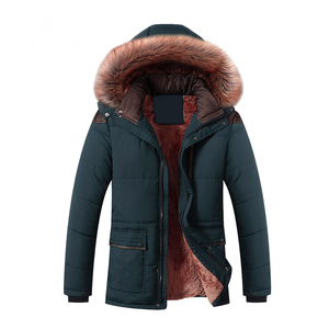 Manteau d'extérieur épais à fermeture éclair pour hommes Parka chaude en coton rembourré Veste parka à col montant pour hommes - Product Image 6