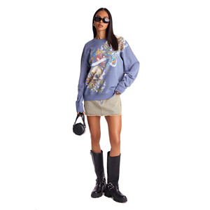 Sudadera con Capucha Extra Grande de Algodón Orgánico para Mujer, Estilo Moderno, Ecológica, con Cuello Redondo y Estampado, Logotipo Personalizado en la Parte Delantera - Product Image 2