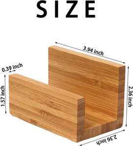 Portatarjetas de escritorio de madera de bambú, 2 uds., soporte de tarjeta de visita de bambú Natural resistente para escritorio, mesa de oficina - Product Image 2