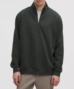 Sweat-shirt pour homme à col rond et fermeture éclair quart, coupe moderne, élégant, pour l'hiver, essentiel, léger et respirant - Product Image 6