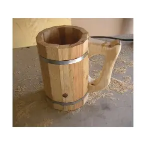 Tasse à café et à thé en bois de conception créative de luxe avec tasse à thé en bois d'acacia de forme ronde de qualité supérieure