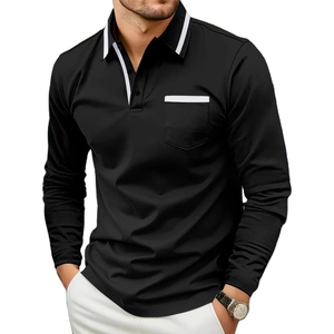 2025 verano alta calidad hombres 100% algodón puro transpirable cómodo patrón sólido diario negocios cuello para Polo camisa Jersey - Product Image 6