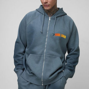 OEM/ODM 100% algodón personalizado Logo cremallera Sudadera con capucha de alta calidad Streetwear Heavyweight Zip-Up Sudadera con capucha para hombres - Product Image 4