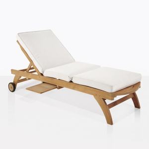 Maui-tumbona de madera de teca sólida, cojín para exteriores, a prueba de sol, barato - Product Image 1