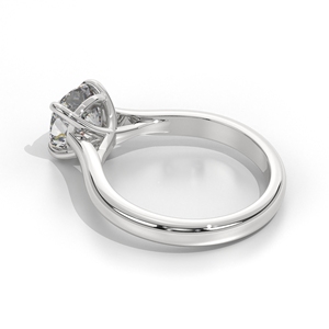 Anillo de Compromiso con Diamante Cultivado en Laboratorio de 1 Quilate, Corte Cojín, en Oro Amarillo, Rosa o Blanco de 10K, 14K o 18K, para Fiestas y Aniversarios - Product Image 4