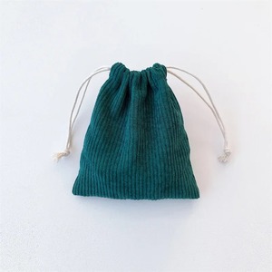 Nouveau sac de rangement en velours côtelé avec cordon de serrage, poche pour maquillage, couleur unie, unisexe, voyage, portable, grande capacité, zéro argent, polyester - Product Image 4