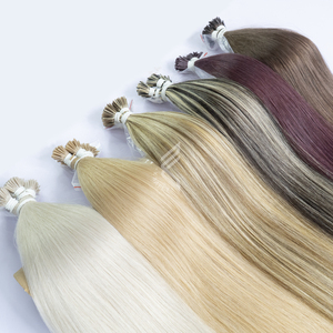 Cabello Brasileño Vietnamita Virgen con Punta I, Super Doble Trama, Remy de Alta Calidad, Trama Doble a Máquina, Rubio Claro con Reflejos Marrones Piano - Product Image 4