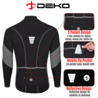 Camiseta térmica Roubaix de manga larga con logotipo personalizado, ropa de invierno para ciclismo, camiseta para montar en bicicleta con cremallera y bolsillos traseros