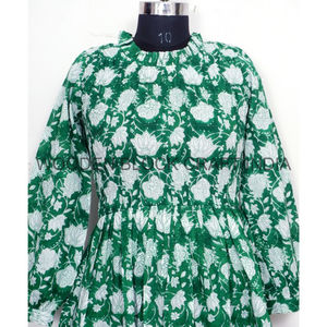 Tenue de plage bohème, mini-robe personnalisable, pur coton, imprimé indien à la main, écologique, moulante, élégante, confortable, tenue de soirée - Product Image 6