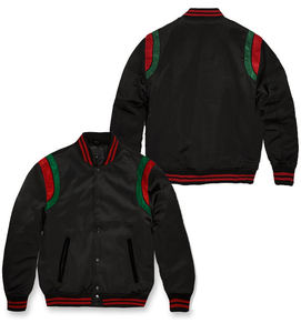 Blouson aviateur en satin personnalisé pour hommes, broderie personnalisée, style baseball, support léger, coupe-vent et imperméable à l'avant - Product Image 3