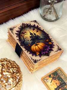 Diario de Cuero de Halloween, Grimorio de Calabazas de Casa Encantada, Libro de Hechizos Gótico, Diario Otoñal de Bruja, Regalo Vintage de Halloween - Product Image 5
