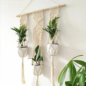 Offre Spéciale 4-Pack Macramé Plante Cintre Intérieur Extérieur Suspendus Jardinières Décoratives Maison Accessoires Élégant Boho Plante Titulaires - Product Image 1