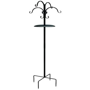 แท่นให้อาหารนกเสาโลหะสีดำทนทานพร้อมง่ามมีสไตล์กลางแจ้งสวนเสาสำหรับนก - Product Image 5