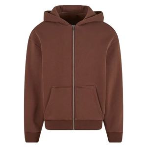 Fabricants de sweats à capuche zippés surdimensionnés pour hommes de qualité supérieure en gros, sweats à capuche zippés à épaules tombantes en molleton 100% coton personnalisés pour hommes - Product Image 5