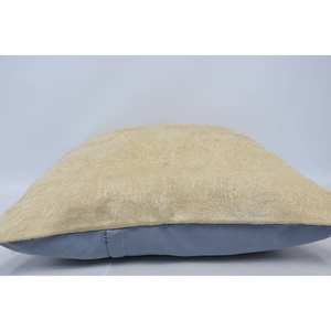 Oreiller en laine Patchwork George IV Beige Premium 28x28 pouces tissé Vintage brodé Design rustique Portable pour Noël - Product Image 5