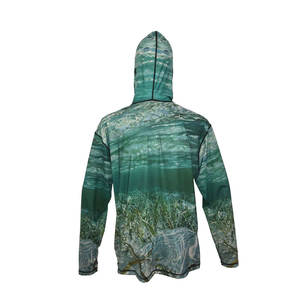 Chemise de pêche à capuche professionnelle respirant 100% Polyester tissu extensible à séchage rapide UPF 50 pour les longues journées de pêche temps chaud - Product Image 2