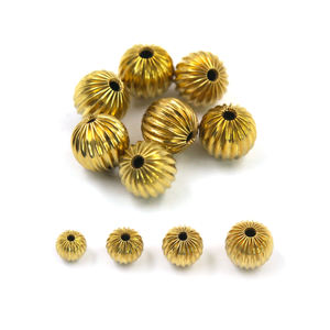 Cuentas hechas a mano con forma de semilla de melón ovalada de arroz y calabaza, cuentas espaciadoras de latón y Metal para collar, pulsera, fabricación de joyas DIY - Product Image 1