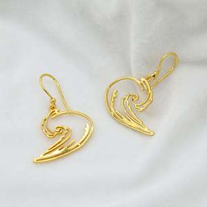 Trendy Ocean Waves Brass <b>Dangle</b> <b>Earring</b> 18k <b>Gold</b> Plated surfing jewelry Modern Wave Classic Wholesale <b>Dangle</b> <b>Earring</b> For Women - Product Image 6
