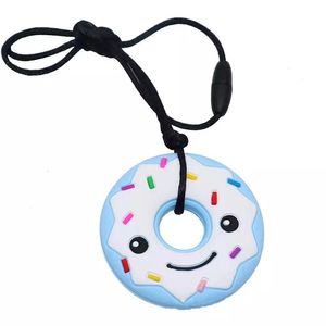 Silicone <strong>Chew</strong> Donut Teether Toy for Kids and Adults Pink Soft Baby Donut Donut <strong>Necklace</strong> for Teething - Product Image 4