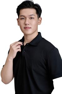 เสื้อเชิ้ตแขนสั้นลำลอง น้ำหนัก 200 กรัม กระดุมหน้า ผ้าถักทั่วไป TC 60% คอตตอน +40% โพลีเอสเตอร์ สีดำ ผลิตในเวียดนาม - Product Image 2