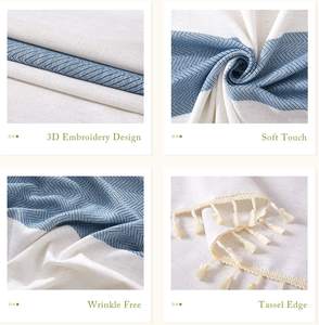 <b>Embroidered</b> <b>Tablecloth</b> for Dining Table,Dust Proof Spillproof Soil Resistant Cotton Linen Rectangle Table Cloths OEM - Product Image 5