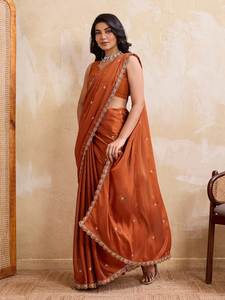 Sari de Seda Suave con Bordado, Diseño Tradicional y Elegante para Fiestas, de Secado Rápido, al Mejor Precio, FATEMA - Product Image 2