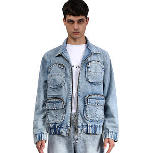 Veste en jean pour homme, streetwear tendance en denim déchiré, manteaux de cow-boy - Product Image 6