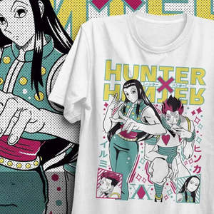 100% Cotton Hunter X Hunter Jersey Short Animated Camiseta with Hisoka Illumi and <b>Animal</b> Logos Breathable <b>Knitted</b> Design - Product Image 1
