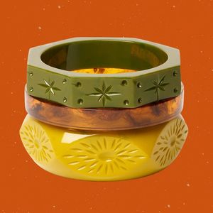 Unique Carved Resin Bangle <b>Handmade</b> <b>Jewelry</b> for Women Stylish Fashion Bracelet for Ethnic and Contemporary Everyday Looks - Product Image 5