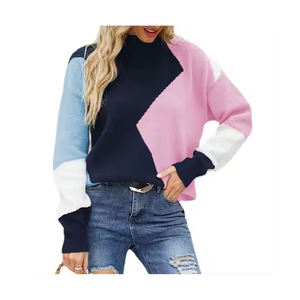 <b>Women's</b> Casual <b>Oversized</b> Crewneck Winter Sweater 100% Cotton Starlit BD Button Spliced Front Tassel Anti-Wrinkle Customizable - Product Image 4