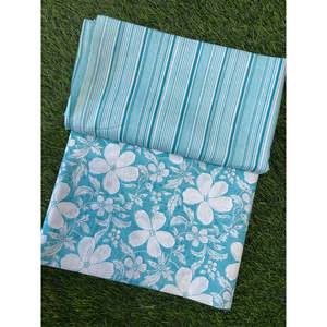 Size-SHKSS1032 gratuit en tissu pur coton imprimé floral bleu aqua - Product Image 1