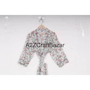 Kimono Romántico Vintage para Mujer, Estampado Floral Hecho a Mano, 100% Algodón, Talla Única, Suave y Cómodo, Bata de Dormir para Invierno - Product Image 6