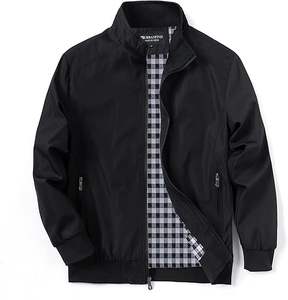 Men's Fashion <b>Canvas</b> <b>Jacket</b> with Stand Collar Zipper Closure Front Logo Hooded Breathable & Windproof for Winter - Product Image 1