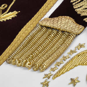 Vente chaude bas prix en gros maçonnique bleu loge officiers tabliers ensemble tablier col gantelets tablier maçonnique personnalisé - Product Image 5