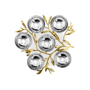 Bol de Table en argent et or intemporel fait à la main Artisan décoratif pièce maîtresse Accent pour salon Table à manger décor d'affichage - Product Image 4