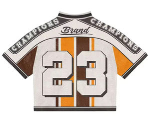 Maillot de football américain personnalisé, maillots de football imprimés par sublimation, maillot de football américain en mesh, streetwear tendance, coupe courte - Product Image 3