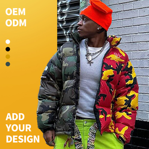 Giacca Streetwear Oversize con Stampa Mimetica Personalizzata, Logo Ricamato, Patchwork Colorato, Giacca Puffer da Snowboard per Esterno - Product Image 1