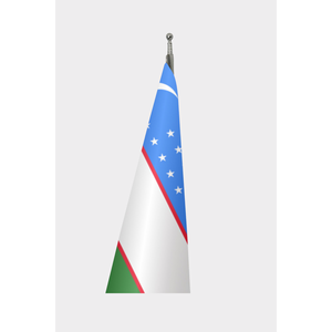 Drapeau intérieur officiel de l'Ouzbékistan avec logo personnalisé 3x5 pieds, impression numérique sur nylon de soie, mât en aluminium pour l'assurance automobile - Product Image 3