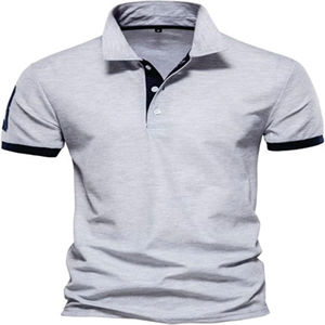 100% polos personnalisés pour hommes en coton biologique avec logo brodé T-shirt d'été en piqué doux de haute qualité respirant tenue décontracté - Product Image 1