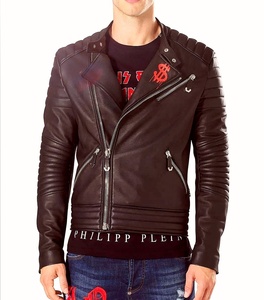Veste personnalisée OEM en cuir de mouton véritable pour hommes, manteau d'hiver respirant de fabrication pakistanaise avec col à capuche pour la moto - Product Image 2