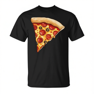 T-shirt promozionale minimalista con fetta di pizza - Product Image 2