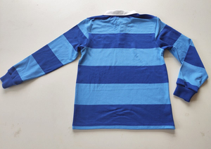 เสื้อโปโลแขนยาวสำหรับผู้ชายเสื้อโปโลผ้าคอตตอนลายทางวินเทจเสื้อรักบี้ผ้าฝ้ายออกแบบได้ตามต้องการ - Product Image 5