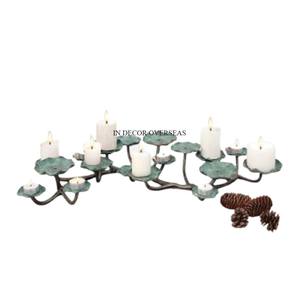 Couleur vert clair enduit de poudre Look attrayant unique Feuilles Designer Heavy Duty Table en métal Centre de table Bougeoir Bâton - Product Image 1